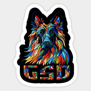 German Shepherd - Colorful Mosaic Art Sticker